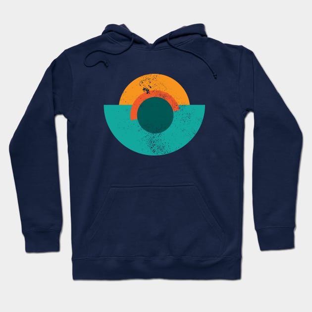 Abstract Geometric Ocean Sunset Hoodie by Commykaze